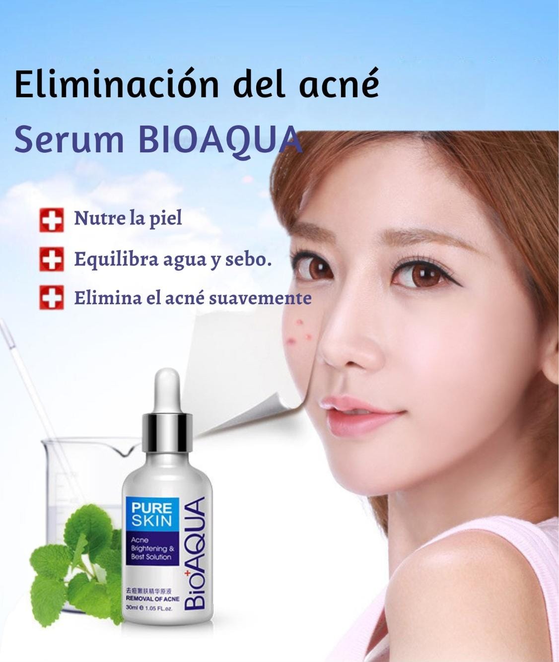 Serum antiacné y Acido Hialurónico | BIOAQUA™